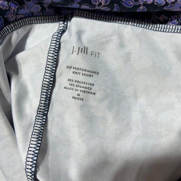 J.Jill Fit Womens Sz M Petite Performance Knit Skort Floral Print Purple - Picture 5 of 7
